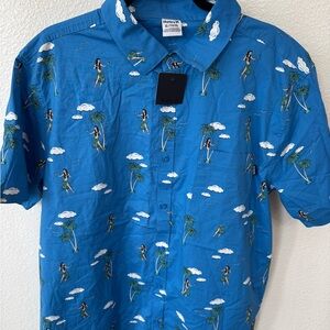 Hurley Blue Hawaiian Print Men's Shirt